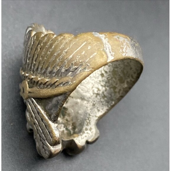 1985 Biker Ring G&S Gordon Smith Silver Tone Native American Chief  Sz  11 LOOK - Picture 6 of 10